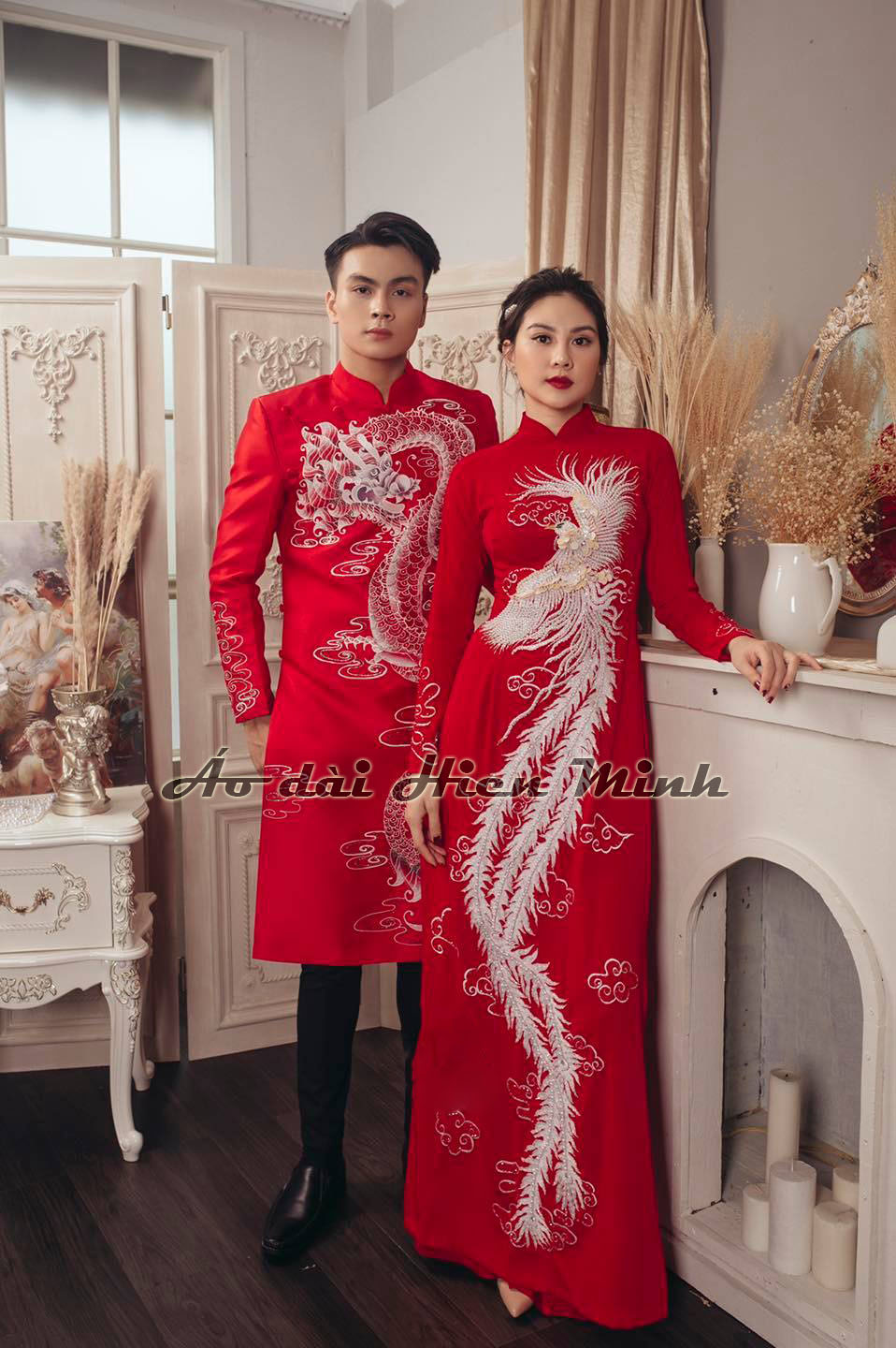 ao dai cuoi mau do 