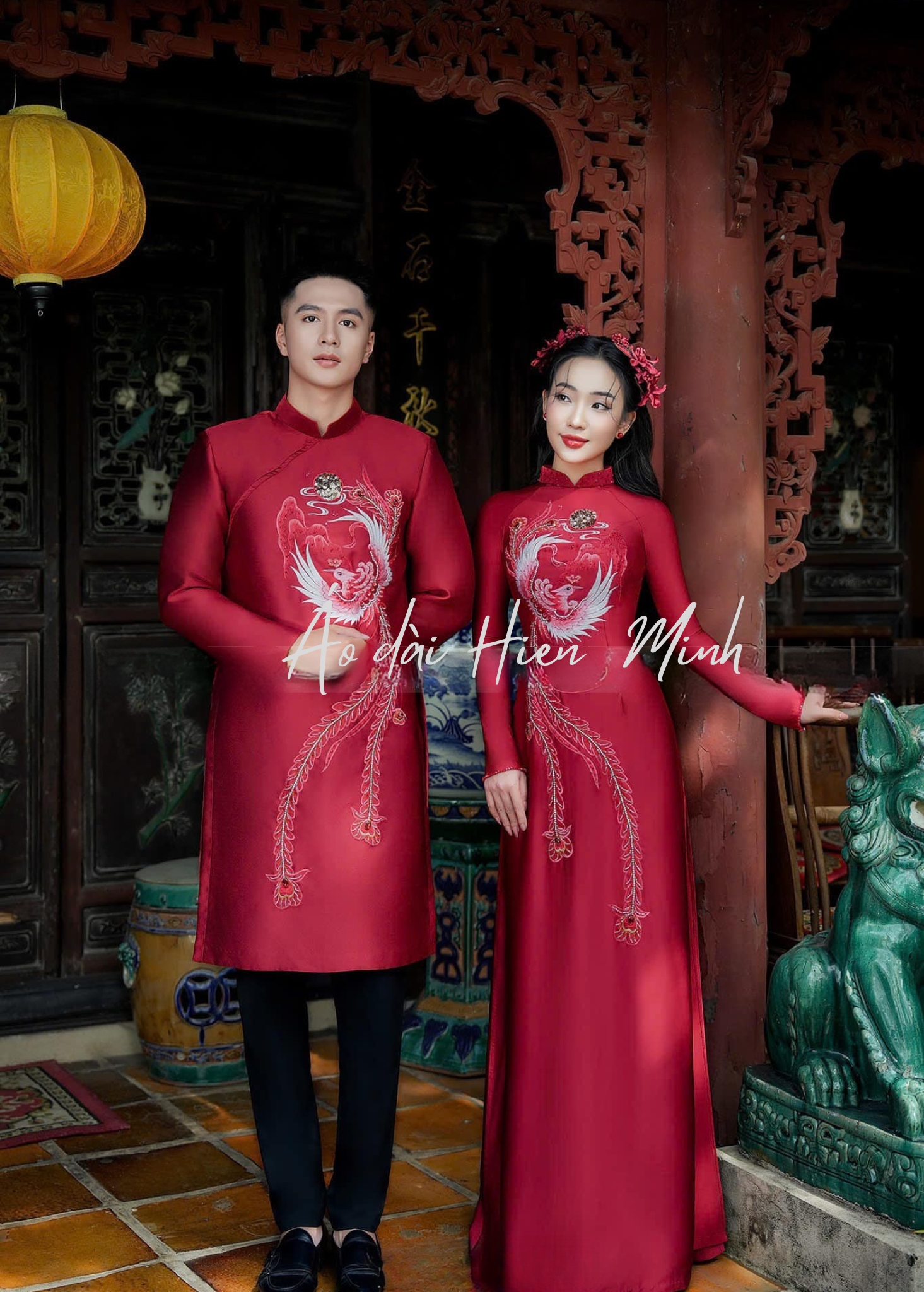 ao dai cuoi mau do 