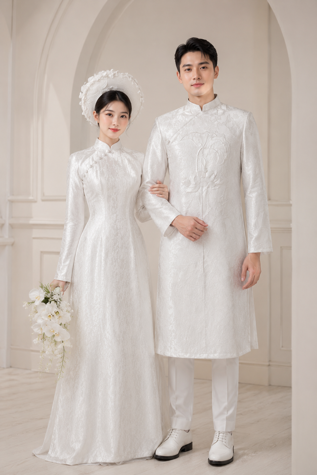 ao dai trang danh cho co dau chu re