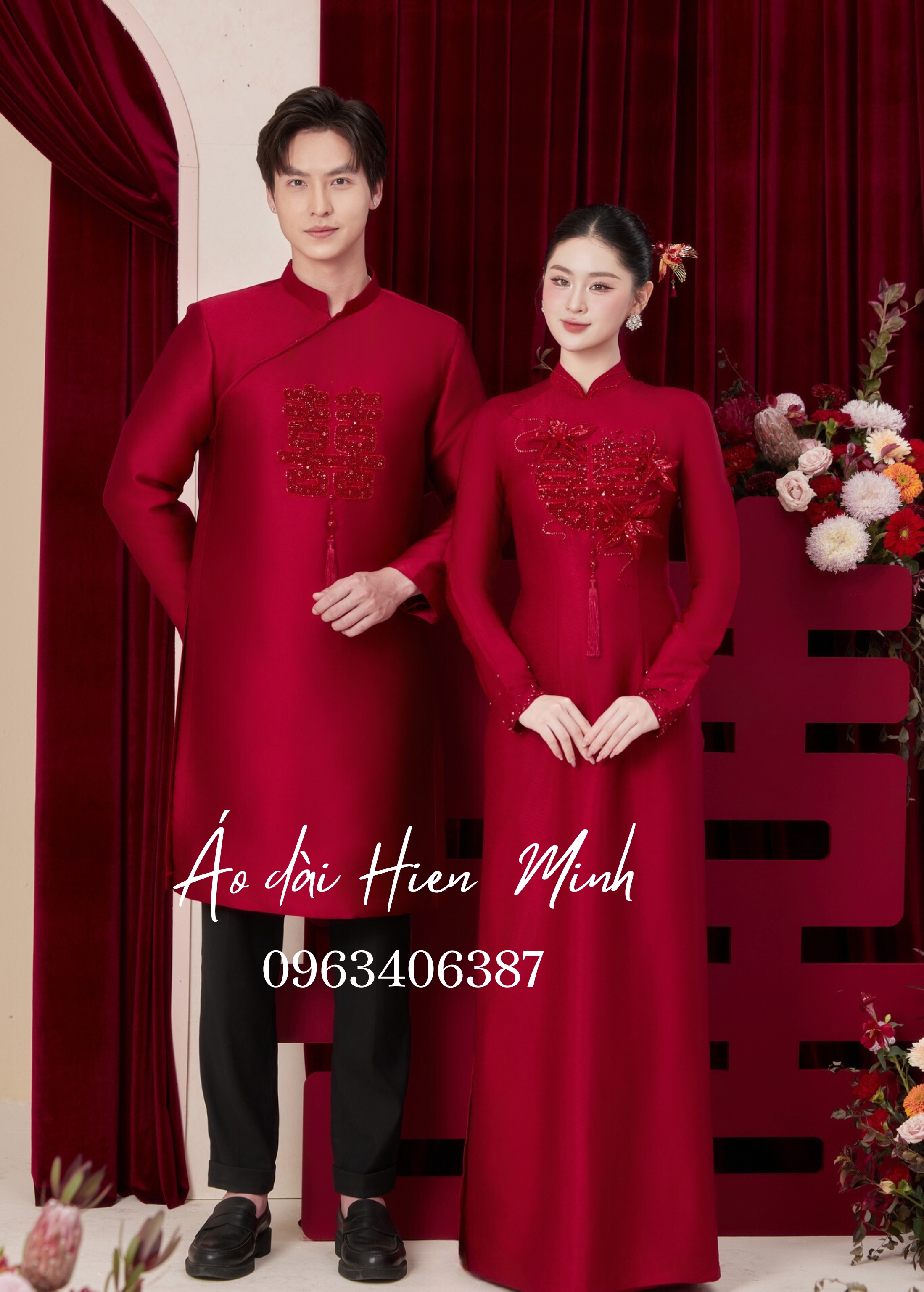 ao dai an hoi mau do