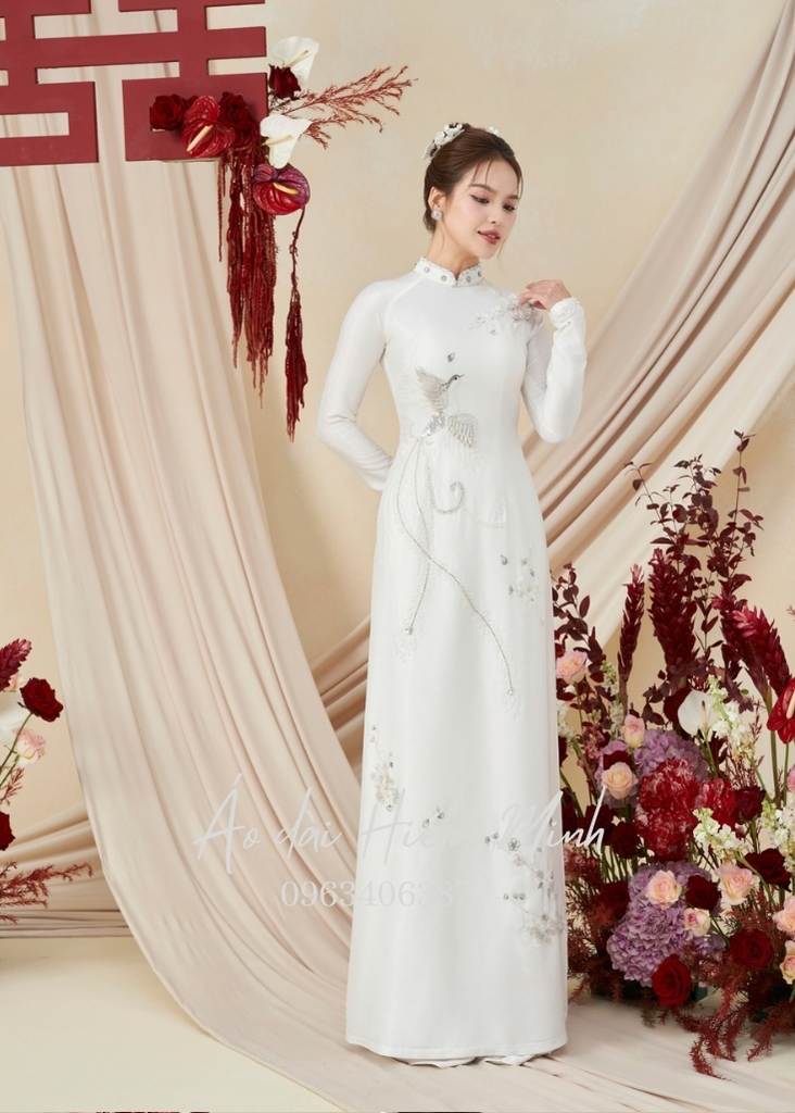 ao dai co dau mau trang cao cap