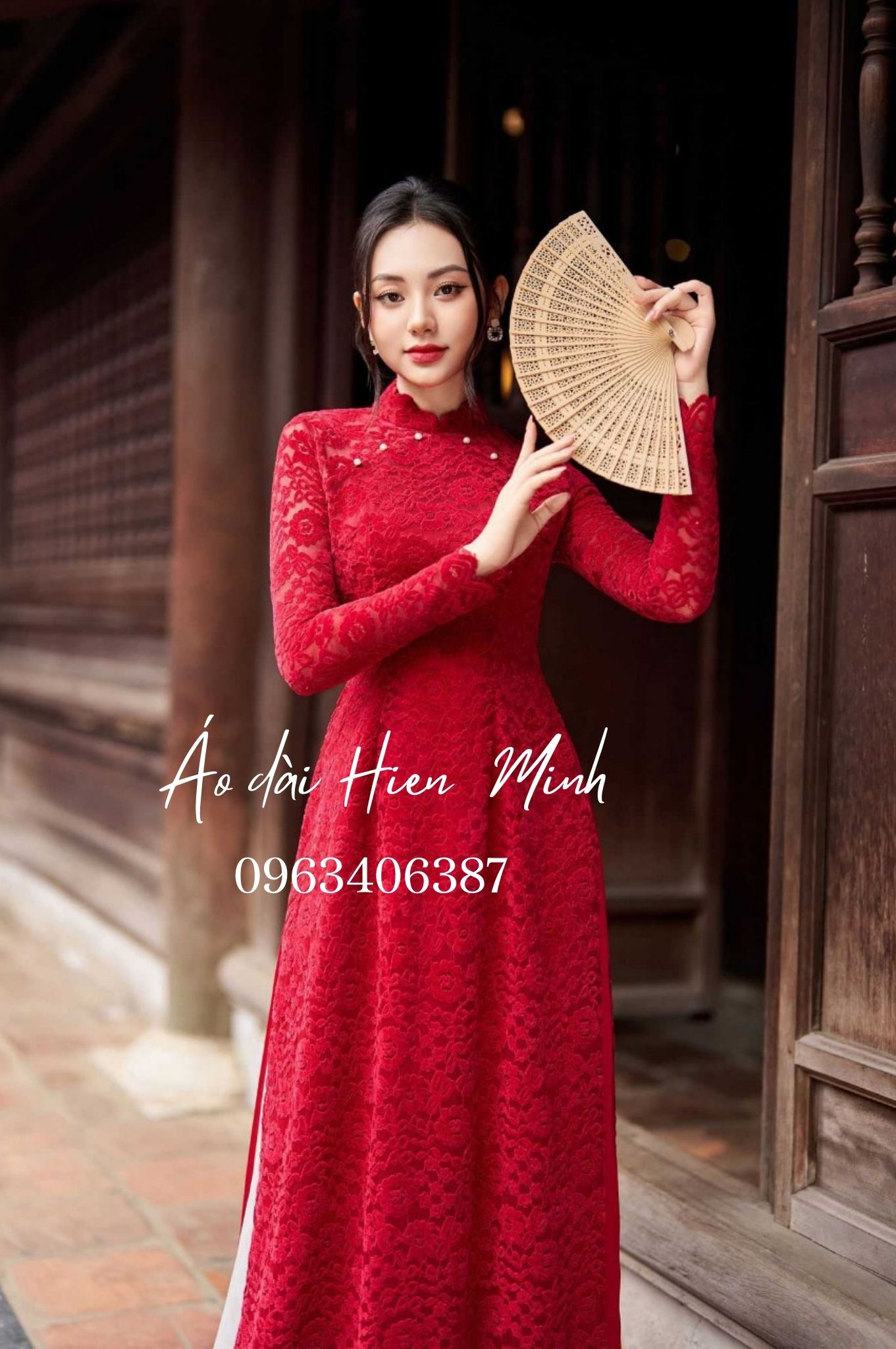 ao dai co dau vai ren