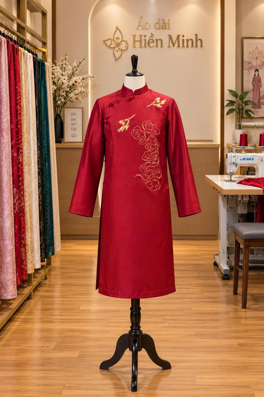 ao dai nam mau do