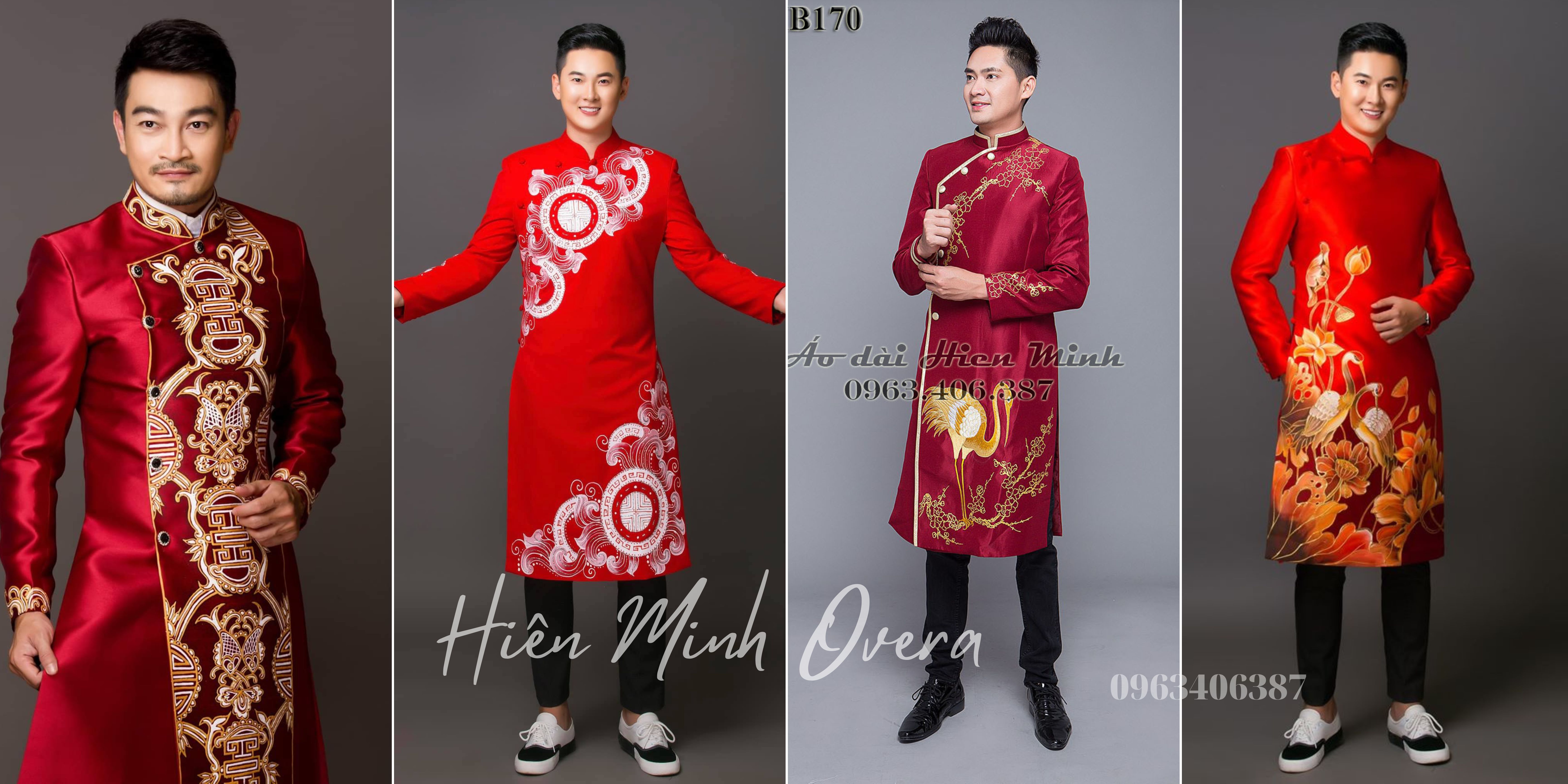 ao dai nam mau do