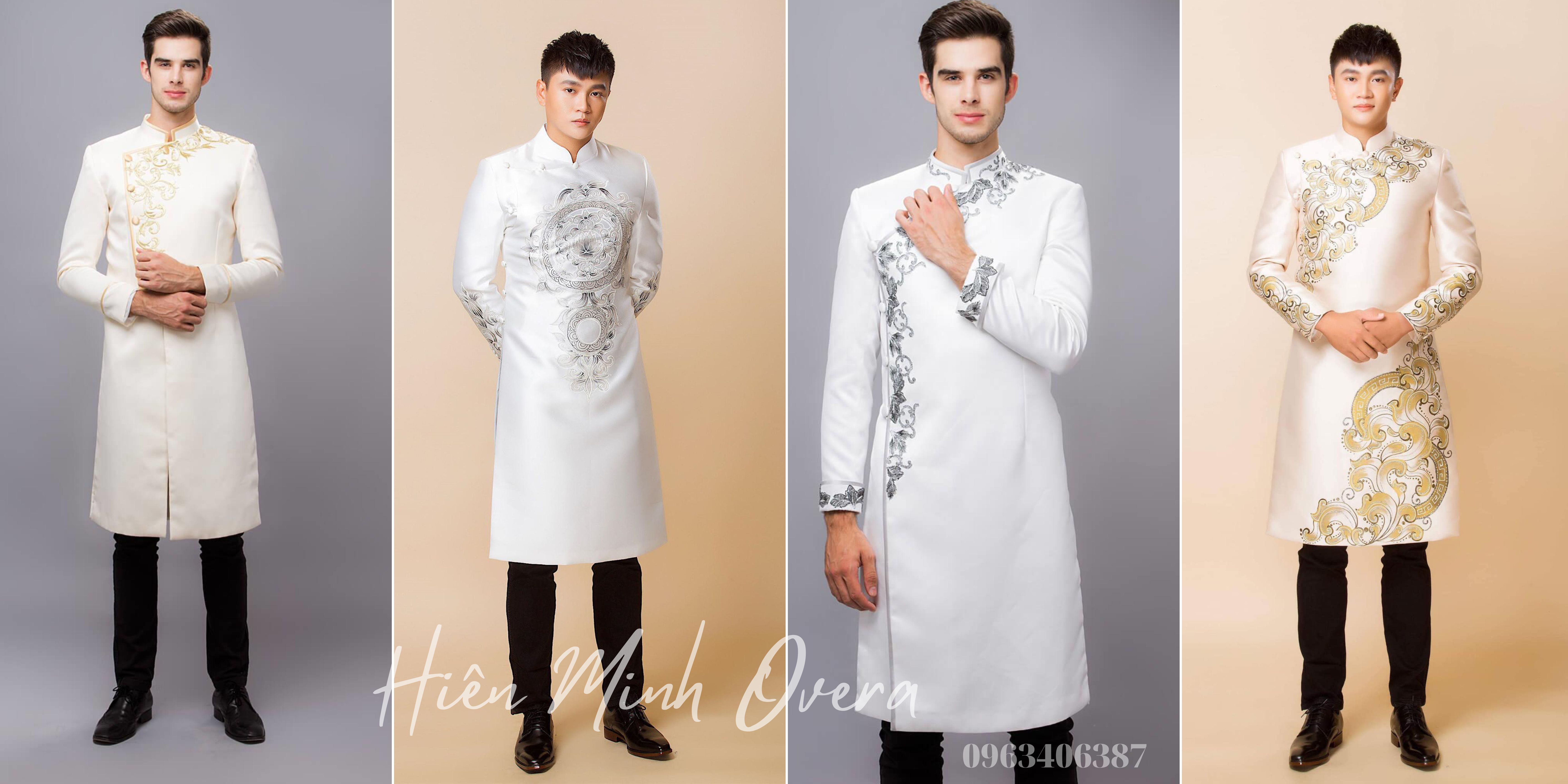 ao dai nam vai taffta