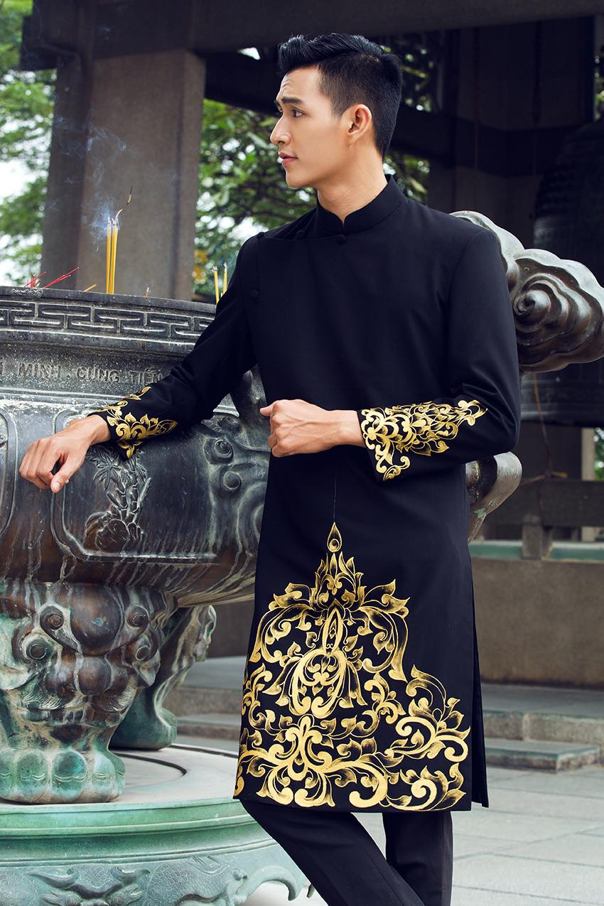 ao dai nam mau den