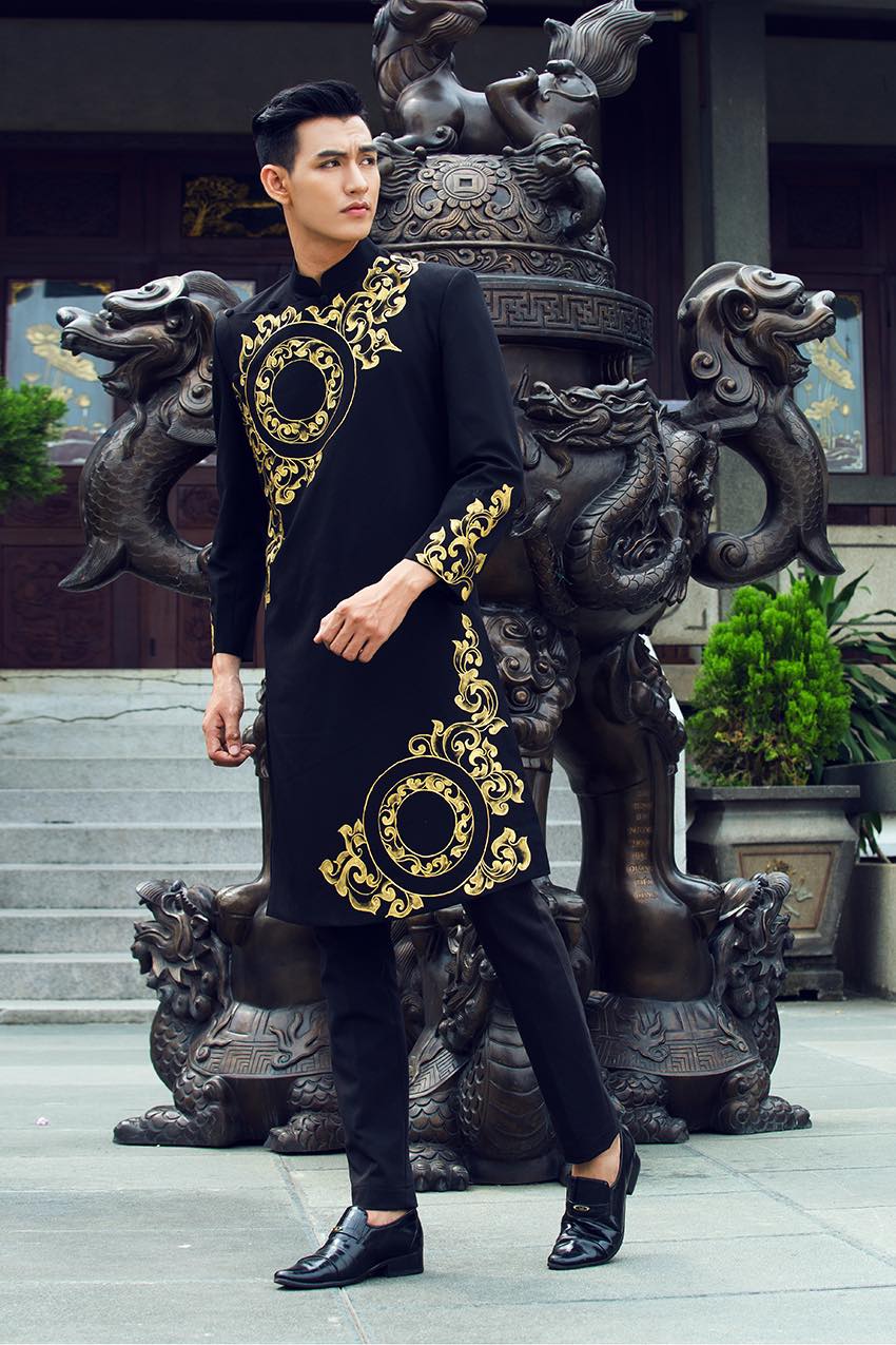 ao dai nam mau den