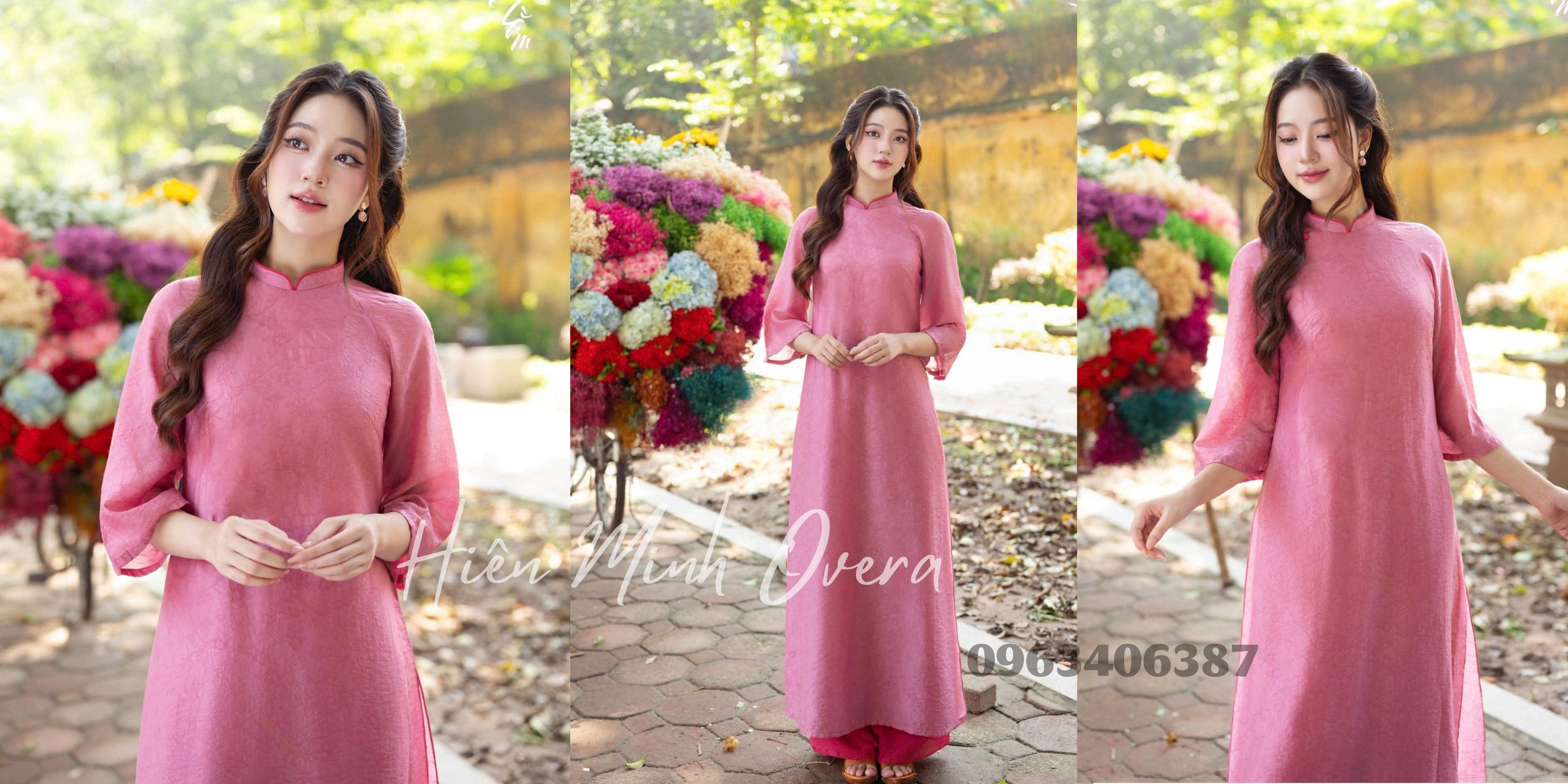 ao dai nu dnag suong mau hong