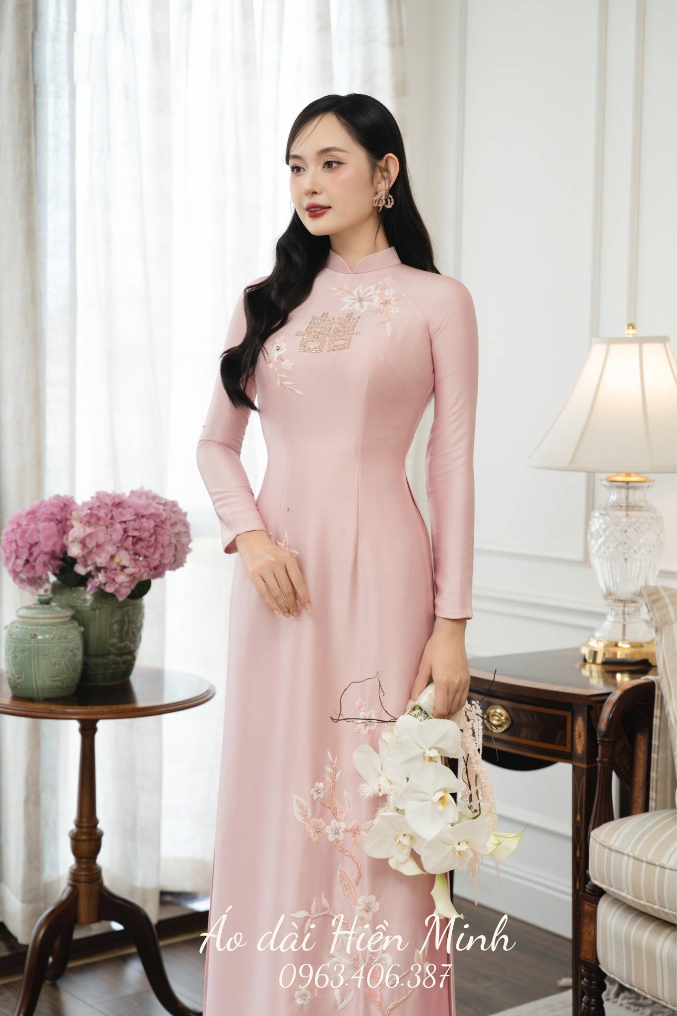 TOP 10+ Mẫu áo dài cưới màu hồng đẹp nhẹ nhàng, nữ tính  cho cô dâu
