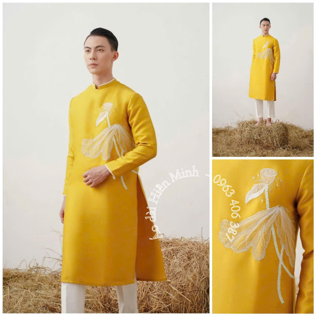 Top  10 mẫu &aacute;o d&agrave;i  c&aacute;ch t&acirc;n nam m&agrave;u v&agrave;ng đẹp nhất - Sang trọng, nổi bật v&agrave; đầy kh&iacute; chất