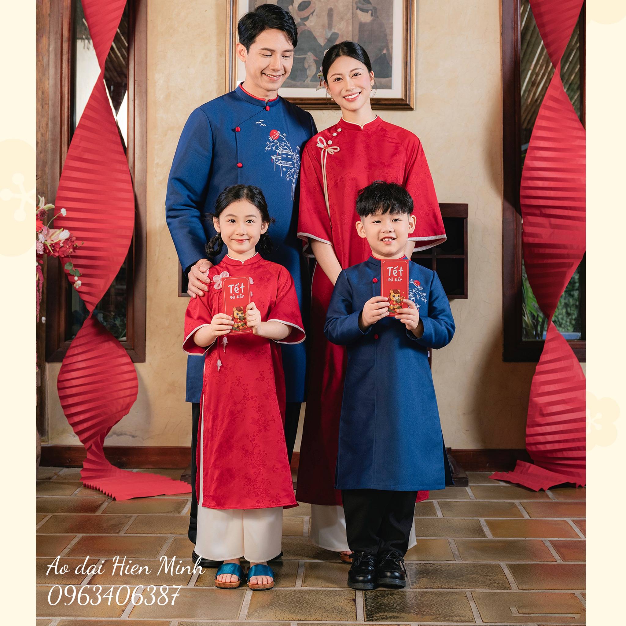 BST  Mẫu Áo Dài Gia Đình Đẹp Nhất Cho Tết 2026
