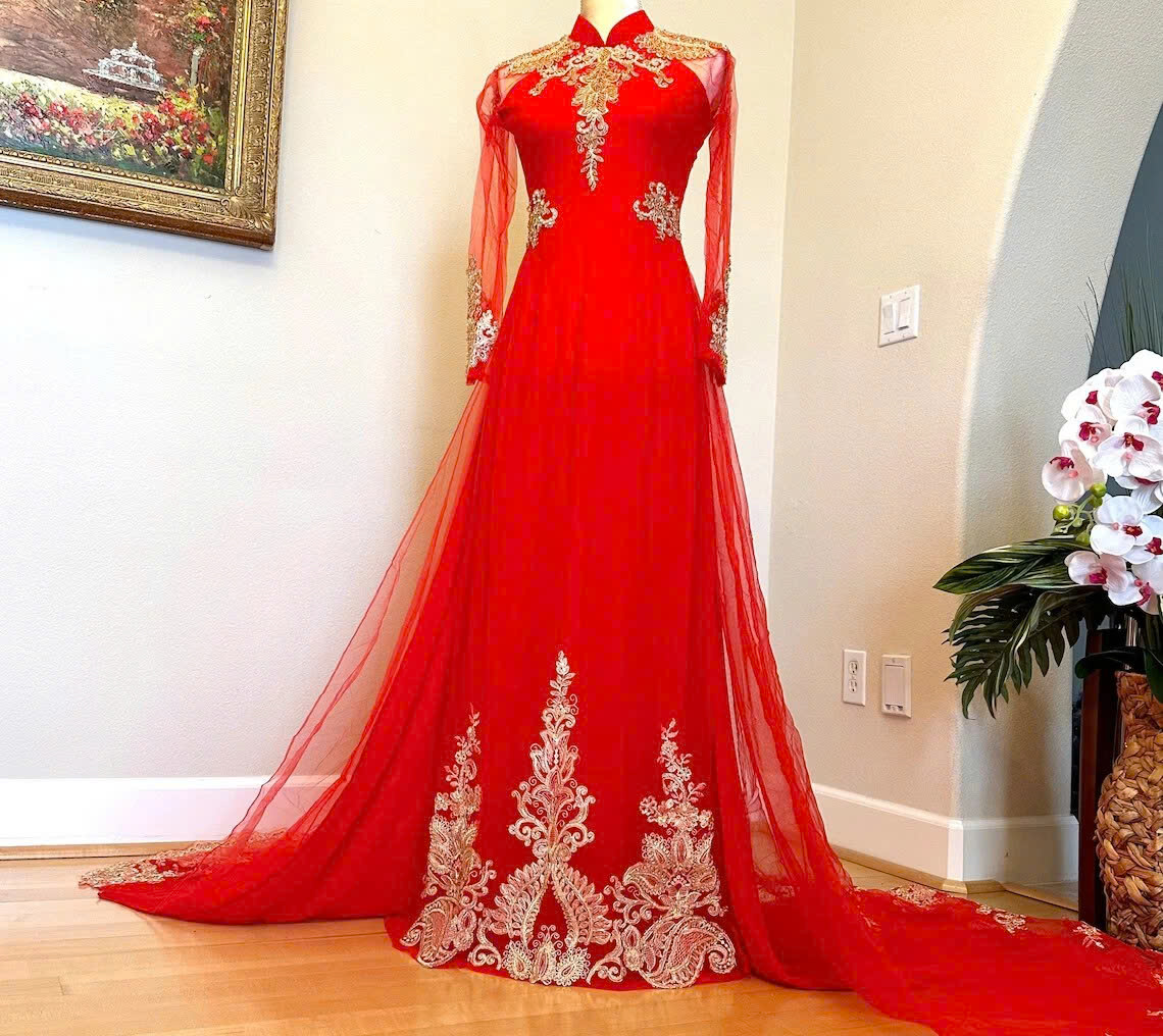 10 ++ Mẫu &aacute;o d&agrave;i c&ocirc; d&acirc;u đu&ocirc;i d&agrave;i sang trọng v&agrave; quyến rũ nhất