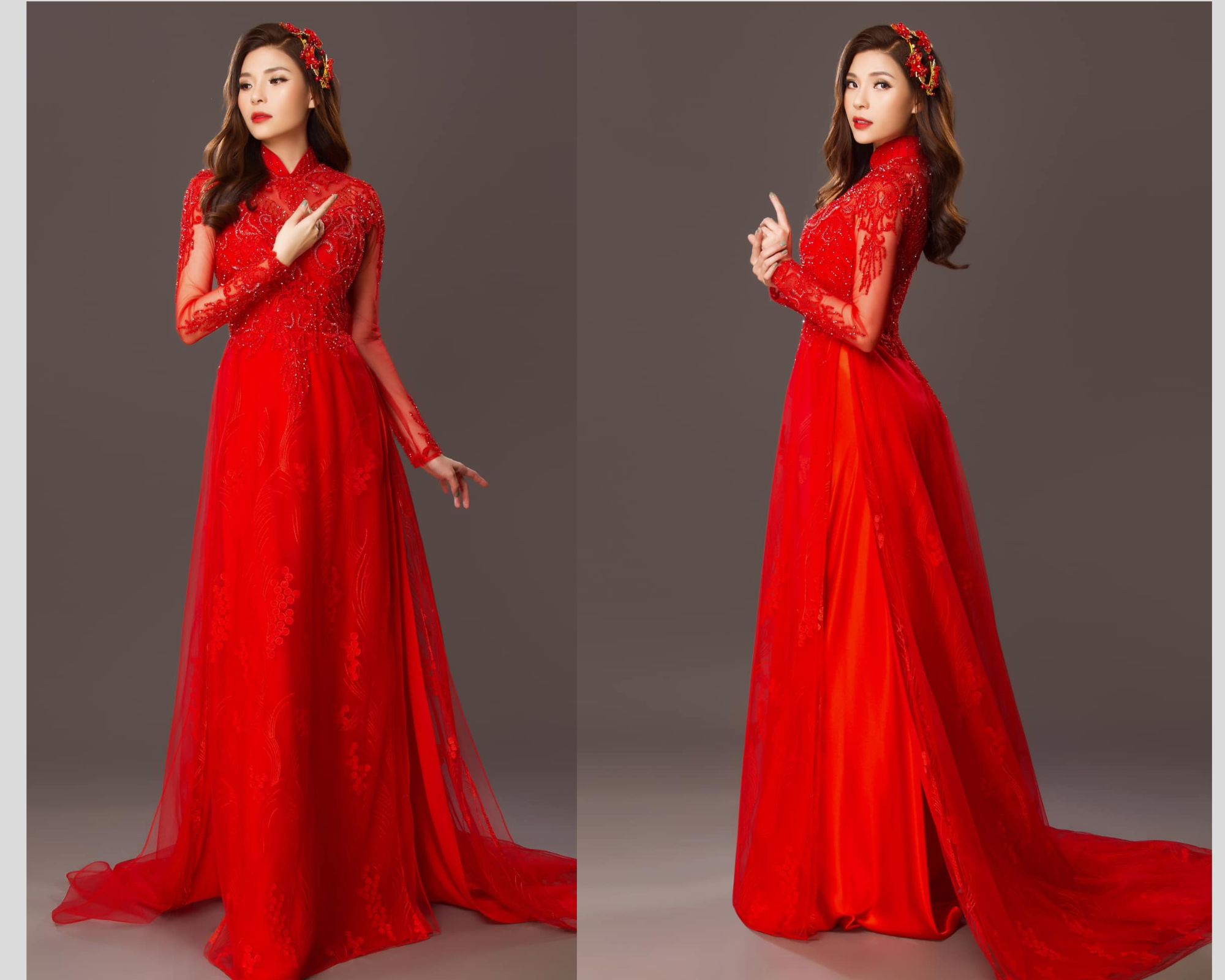 10 ++ Mẫu áo dài cô dâu đuôi dài sang trọng và quyến rũ nhất