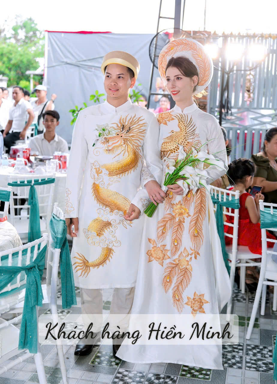 Những họa tiết áo dài cưới đẹp và ý nghĩa nhất dành cho cô dâu chú rể