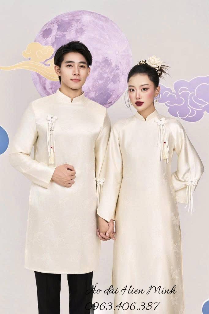 10 ++ Mẫu &aacute;o d&agrave;i cưới đ&ocirc;i m&agrave;u kem sang trọng thanh lịch cho c&ocirc; d&acirc;u ch&uacute; rể