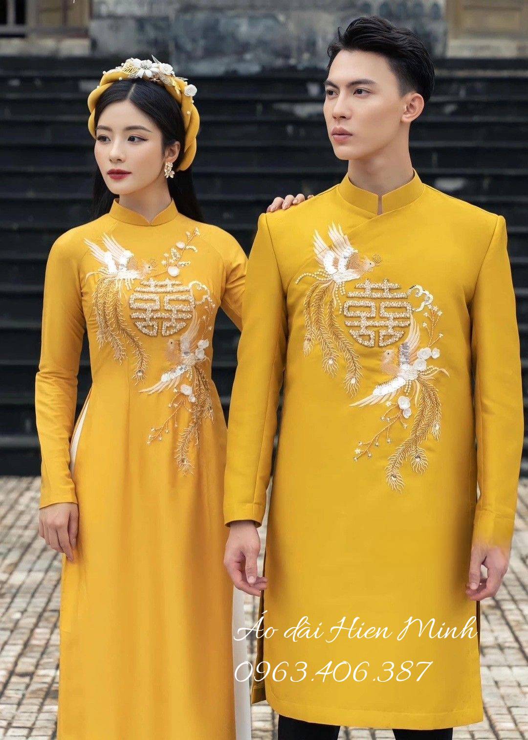10 ++ Mẫu &aacute;o d&agrave;i cưới đ&ocirc;i m&agrave;u v&agrave;ng  cao cấp đẹp nhất hiện nay d&agrave;nh cho c&ocirc; d&acirc;u ch&uacute; rể