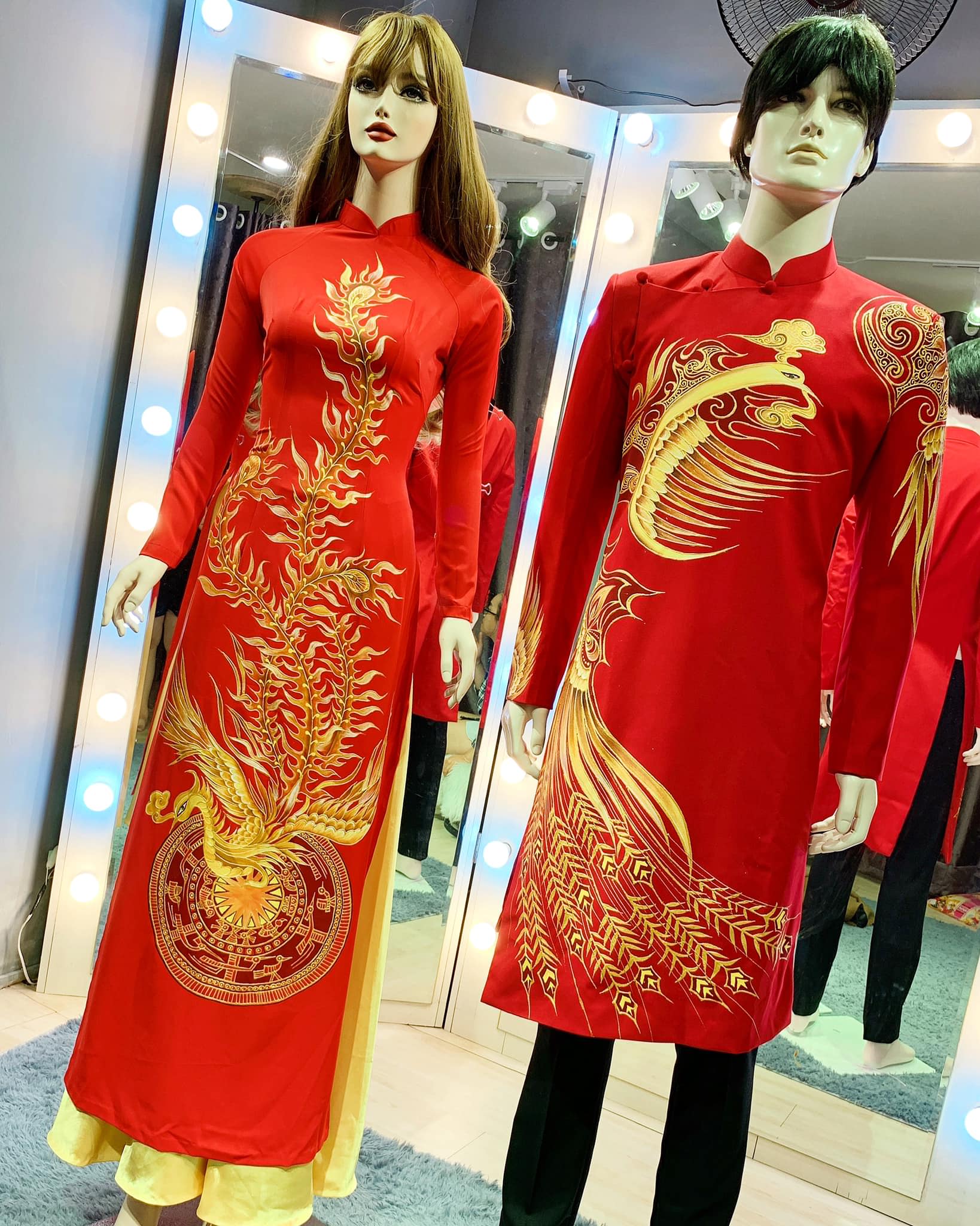 ao dai cuoi mau do 