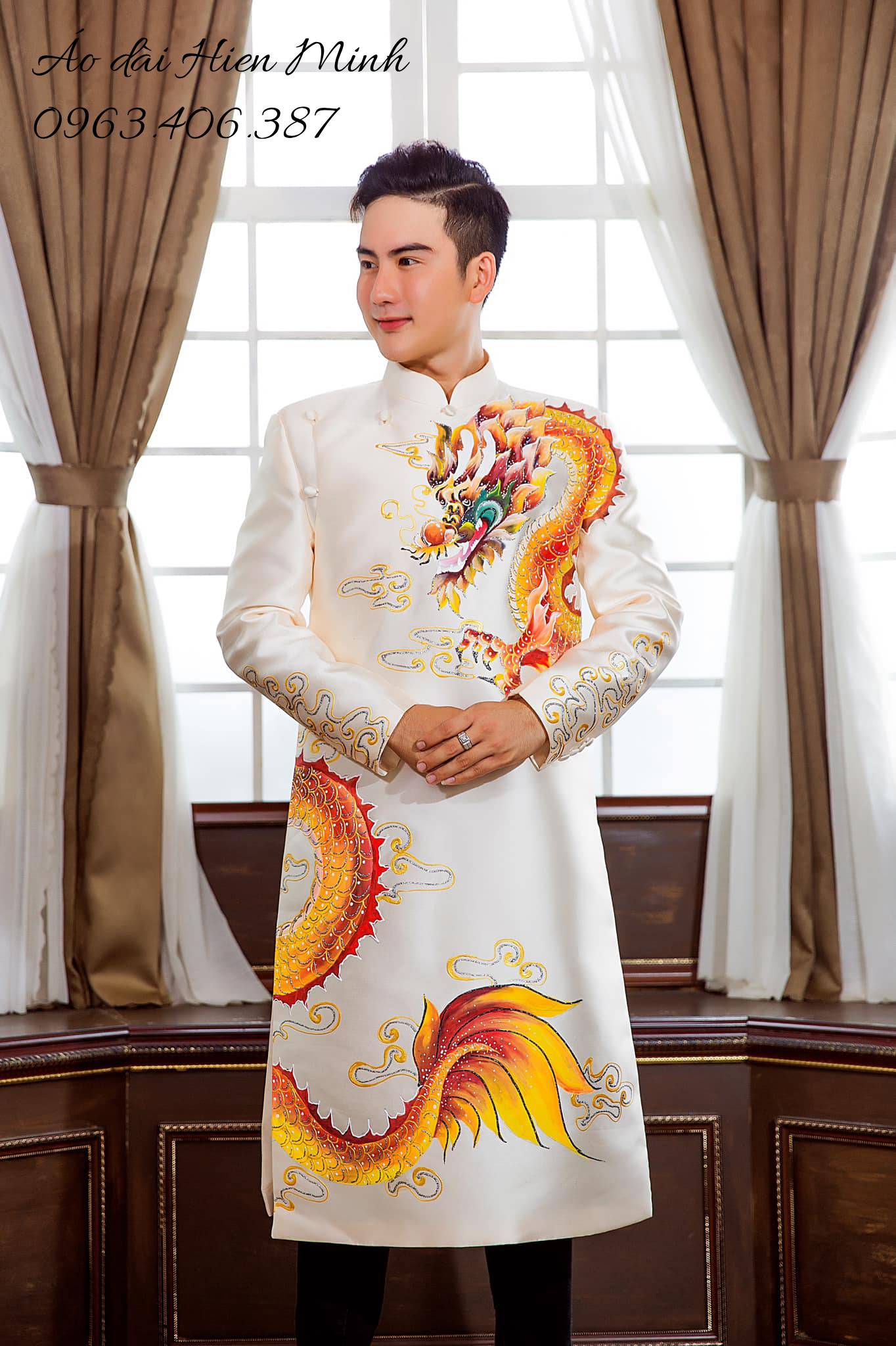 TOP Những mẫu áo dài nam màu trắng thanh lịch sang trọng nhất