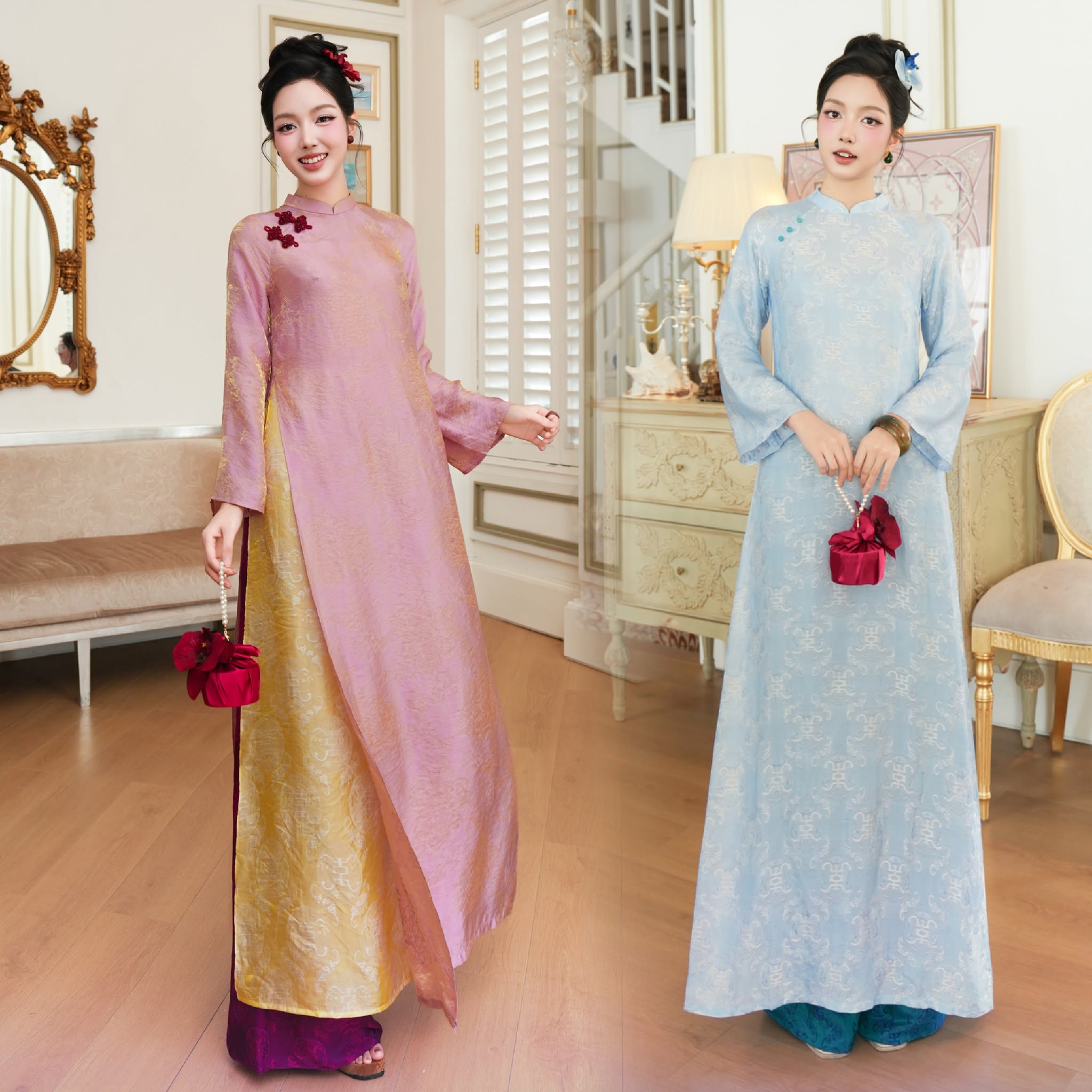 TOP Những mẫu áo dài cách tân nữ dáng suông đẹp thời thượng, sang trọng nhất hiện nay