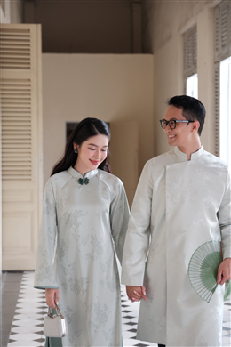 10 mẫu áo dài cưới dáng suông đẹp nhất dành cho cô dâu chú rể