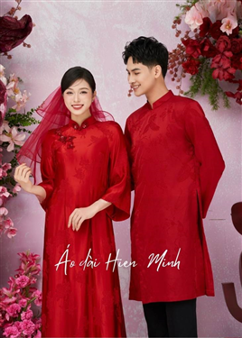 Áo dài cặp đôi nam nữ vải gấm cao cấp