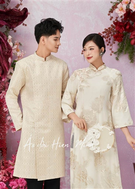 Áo dài cặp đôi nam nữ đơn giản