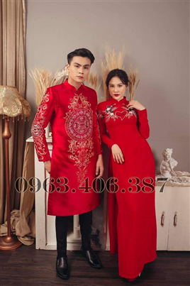 Áo dài cưới cặp HMC142