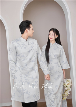 Áo dài đôi nam nữ vải Gấm thanh lịch