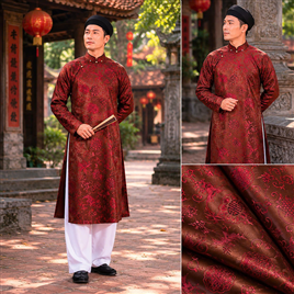 Áo dài gấm ngũ thân truyền thống