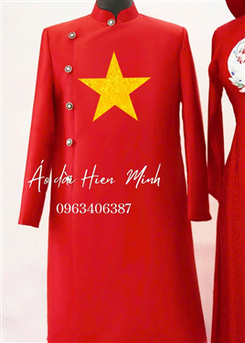 Áo dài nam cách tân họa tiết sao vàng