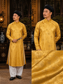 Áo dài ngũ thân vải gấm cao cấp - HMNT07