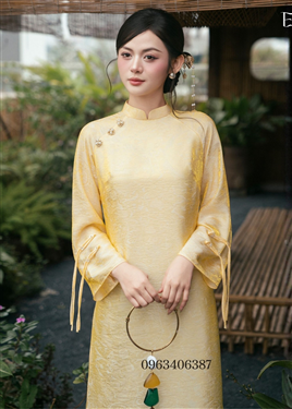 Áo dài nữ dáng suông màu vàng